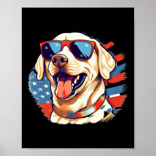 Yellow Lab 4th Of July Design Patriotic Pup Labrad Poster