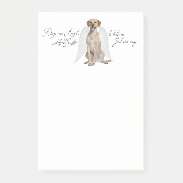 Yellow Lab Angel Post-It Notes (Front)