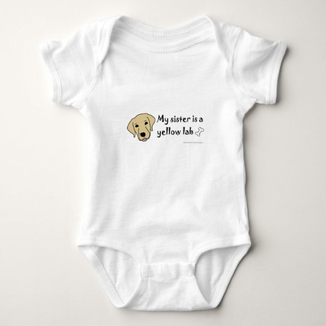 yellow lab baby bodysuit (Front)