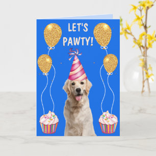 Yellow Lab Birthday Pawty Card