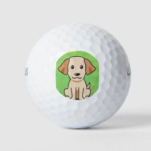 yellow lab cartoon golf balls