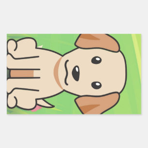 yellow lab cartoon rectangular sticker