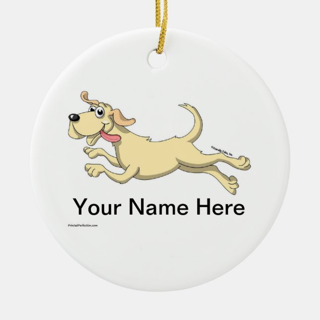 Yellow Lab Ceramic Tree Decoration (Front)