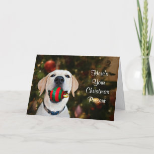 Yellow lab Christmas gift Holiday Card