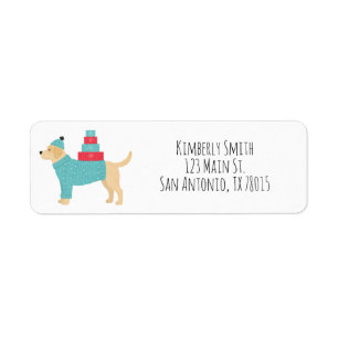 Yellow Lab Christmas Return Address 