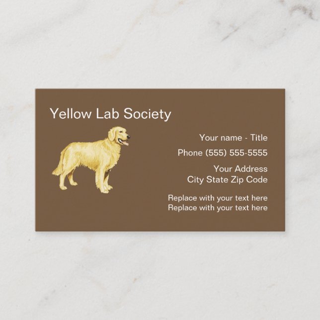 Yellow Lab Dog Breed Business Card (Front)