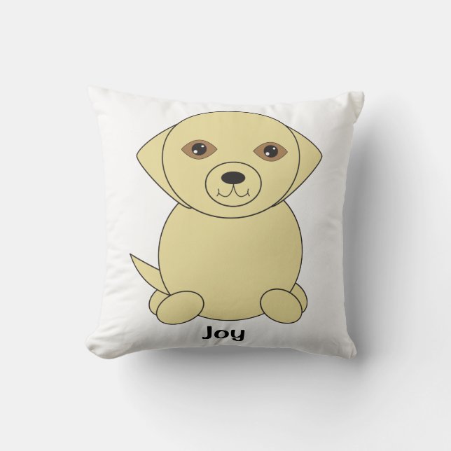 Yellow Lab Dog Cute Personalise Cushion (Front)