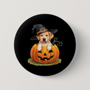 Yellow Lab Dog Halloween Pumpkin 6 Cm Round Badge