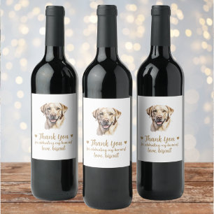Yellow Lab Dog I Do Too Wedding Wine Label