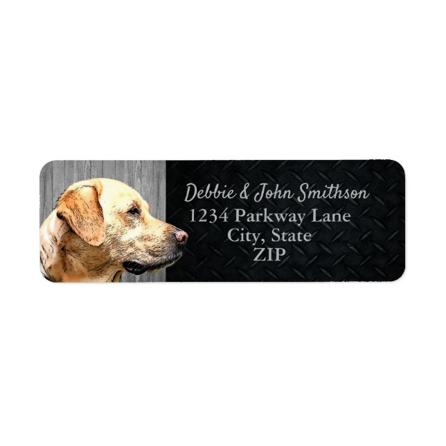 Yellow Lab Dog Return Address Animal Cute (Front)