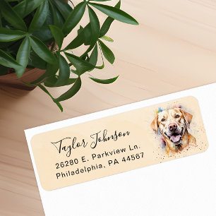 Yellow Lab Dog Return Address Label