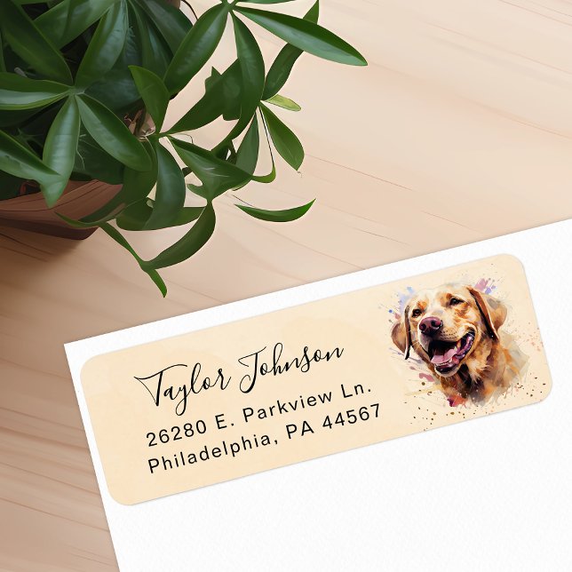 Yellow Lab Dog Return Address Label (Creator Uploaded)