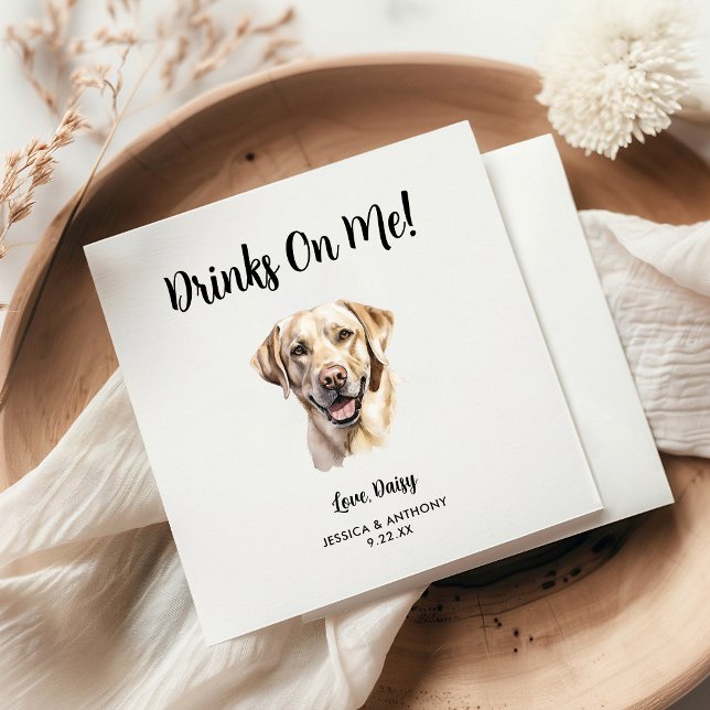 Yellow Lab Dog Wedding  Napkin (Creator Uploaded)