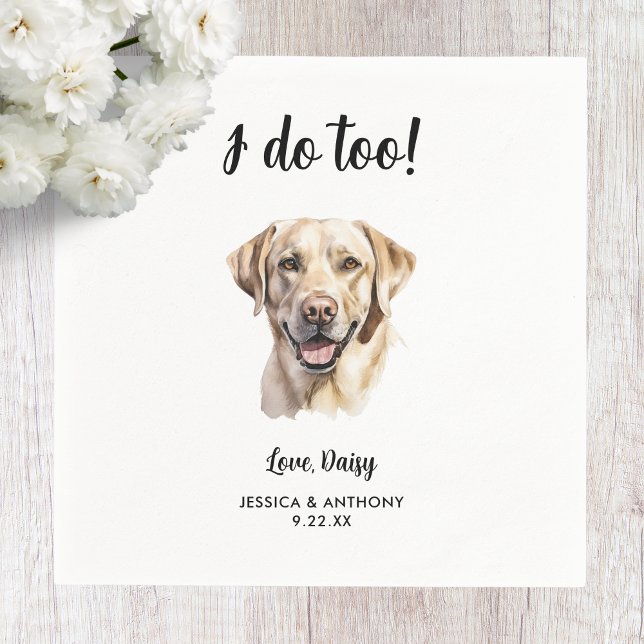 Yellow Lab Dog Wedding  Napkin (Creator Uploaded)