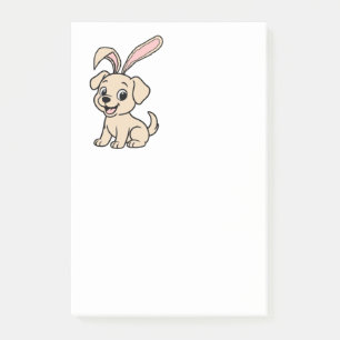 Yellow Lab Easter Rabbit Cartoon Post-it Notes