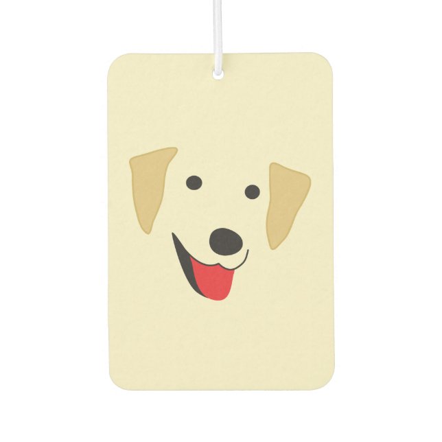 Yellow Lab Face Car Air Freshener (Front)