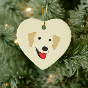 Yellow Lab Face Ceramic Tree Decoration