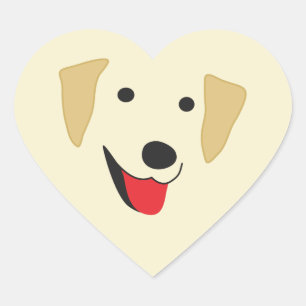 Yellow Lab Face Heart Sticker