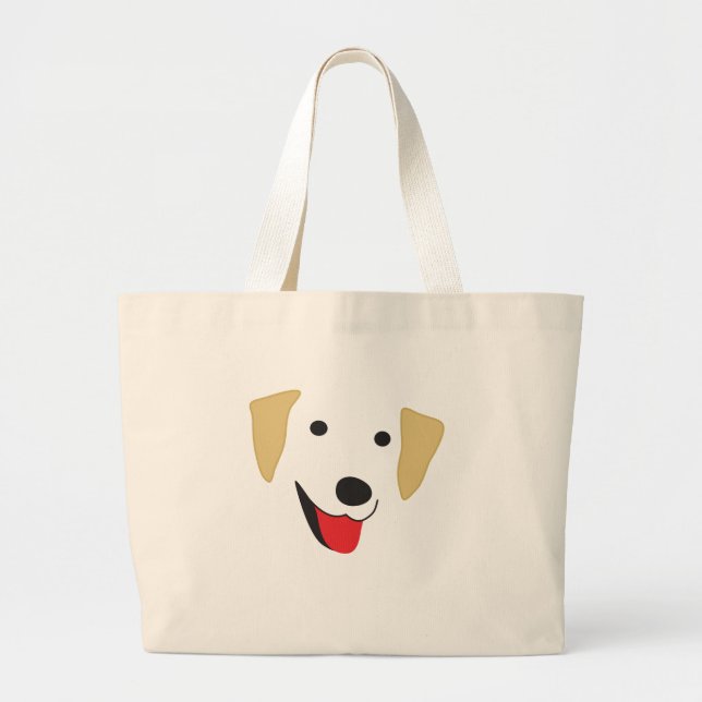 Yellow Lab Face Large Tote Bag (Front)