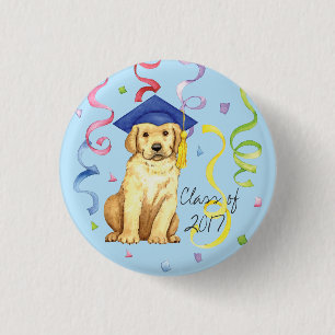 Yellow Lab Graduate 3 Cm Round Badge