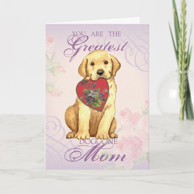 Yellow Lab Heart Mum Card (Front)