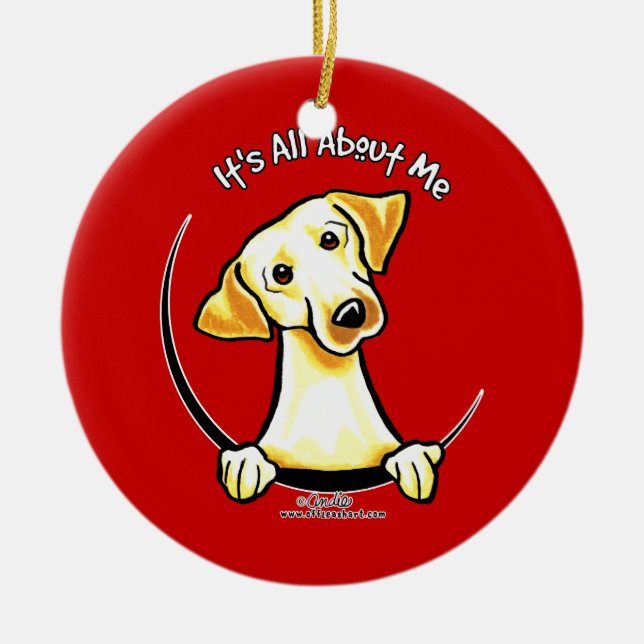 Yellow Lab Its All About Me Ceramic Tree Decoration (Front)