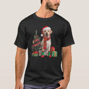 Yellow Lab Labrador Christmas Dog Santa Hat Pajama T-Shirt