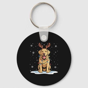 Yellow Lab Labrador Christmas Reindeer Dog Lover X Key Ring