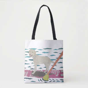 Yellow Lab, Labrador Retriever, Beach Dog Tote Bag