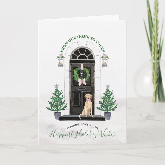 Yellow Lab Labrador Retriever Holiday Card (Front)
