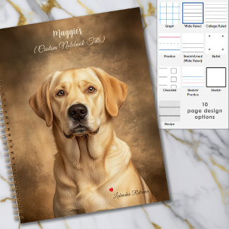 Yellow Lab Labrador Retriever Personalised Notebook