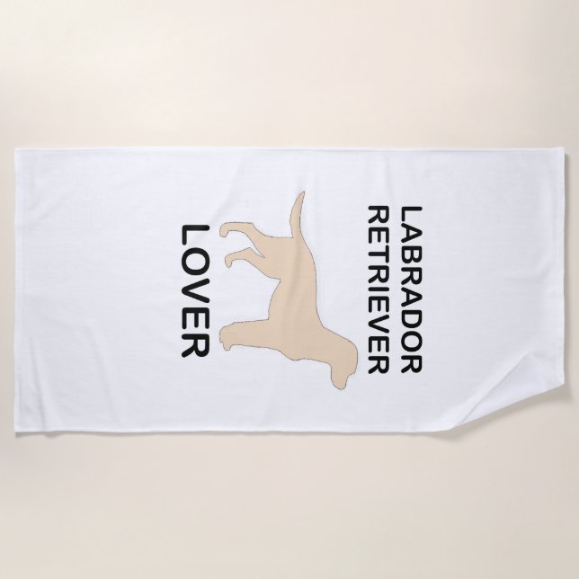 yellow lab lover beach towel (Front)