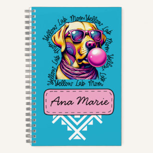 Yellow Lab Mom Bubblegum Trendy Labrador Mom Notebook