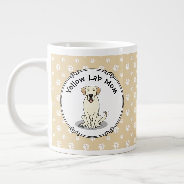 Yellow Lab Mom Labrador Retriever Mom Cute Dog Mom Large Coffee Mug (Left)
