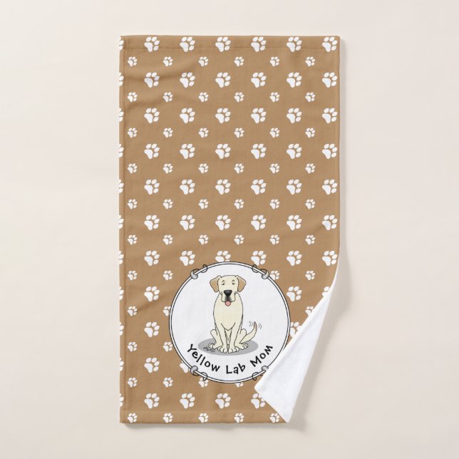 Yellow Lab Mum (Labrador Retriever Mum) Cute Dog Bath Towel Set (Hand Towel)