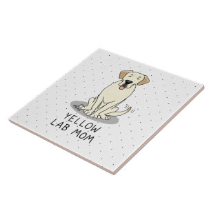 Yellow Lab Mum Labrador Retriever Mum Cute Dog Mum Tile