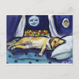 Yellow Lab naptime Postcard