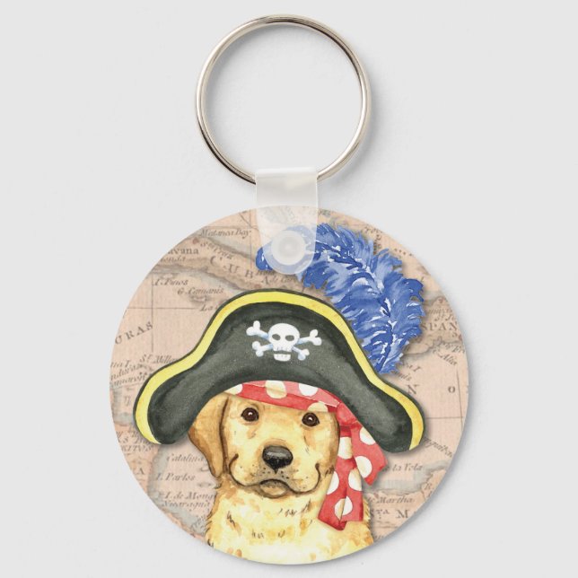 Yellow Lab Pirate Key Ring (Front)