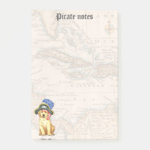 Yellow Lab Pirate Post-it Notes