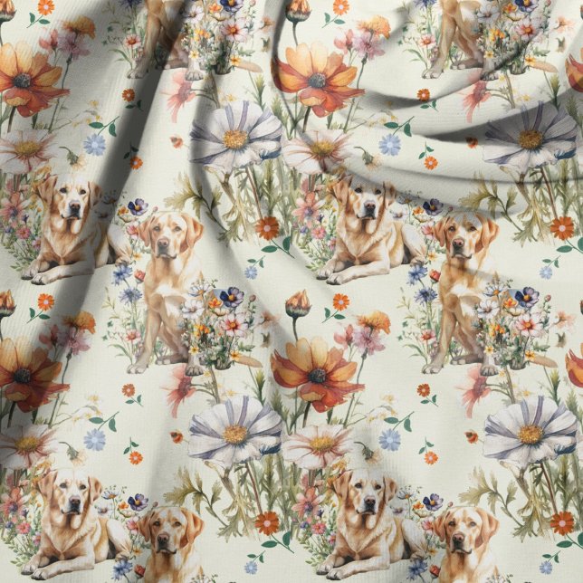 Yellow Lab Repeating Pattern  Fabric (Creator Uploaded)