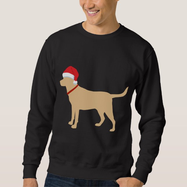 Yellow Lab Santa Hat Cute Labrador Christmas Gift Sweatshirt (Front)