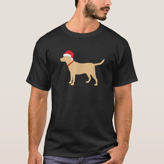Yellow Lab Sweatshirt Santa Hat Cute Labrador Chri T-Shirt (Front)