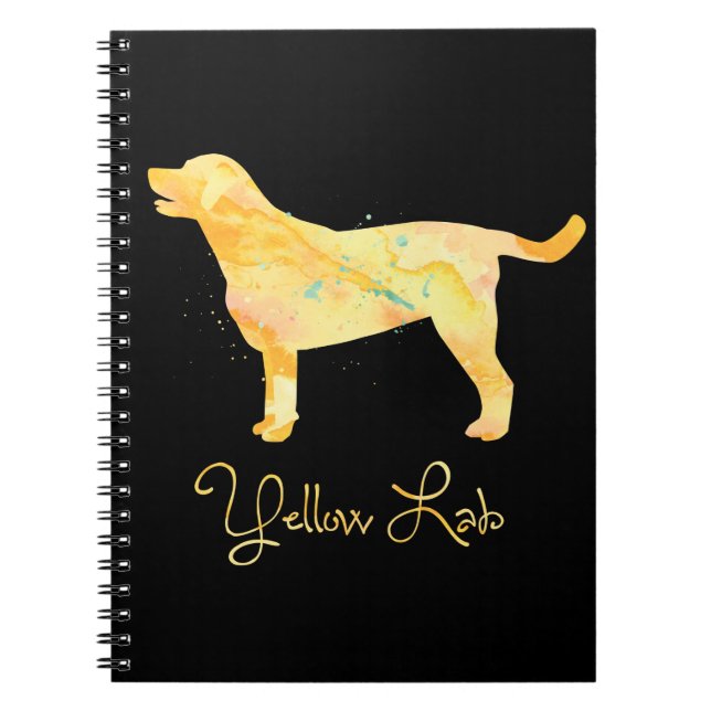 Yellow Lab Watercolor Design Notebook (Front)