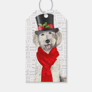 Yellow Labradoodle Holiday Dog Christmas Gift Tags