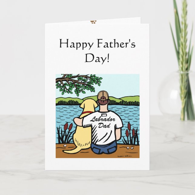 Yellow Labrador and  Dad 2 Card (Front)