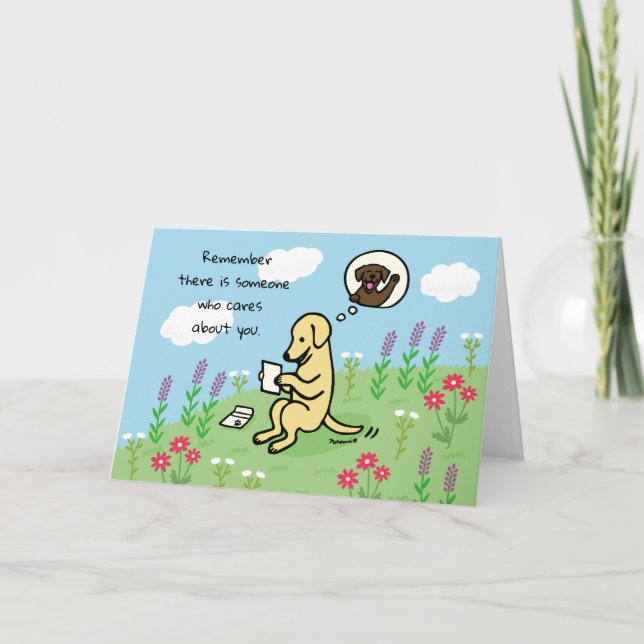 Yellow Labrador and Letter Someone Cares Card (Front)