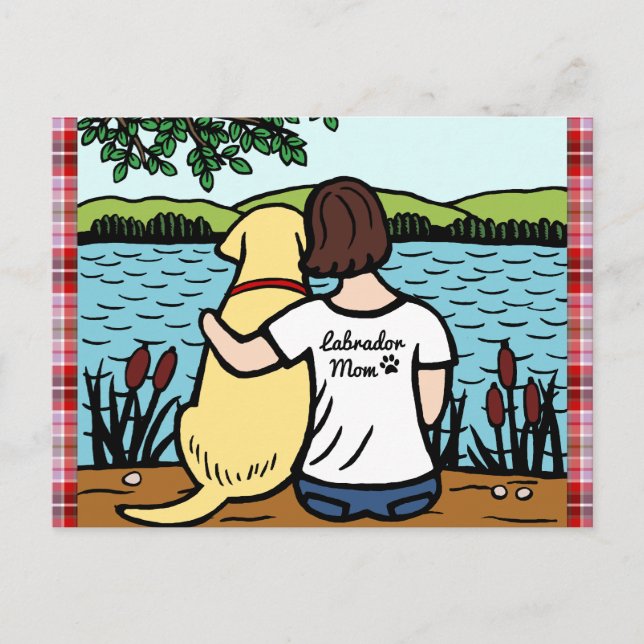 Yellow Labrador and Mum 2 Postcard (Front)