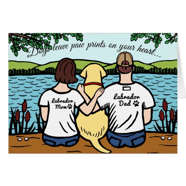 Yellow Labrador and Mum and Dad (Front Horizontal)