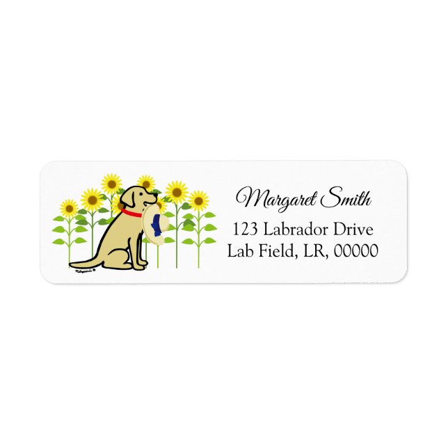 Yellow Labrador and Sunflowers Summer (Front)