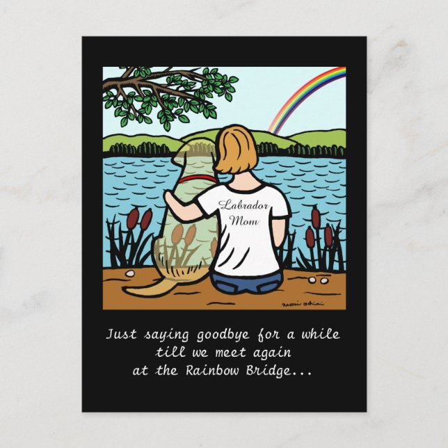 Yellow Labrador Angel and Mum Postcard (Front)